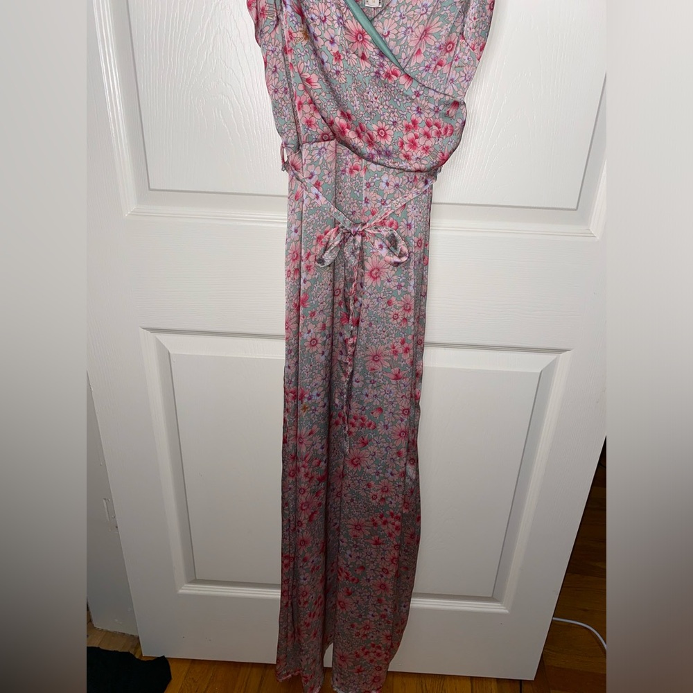 Monteau Floral Maxi Dress in Pink and Green - Picture 8 of 9